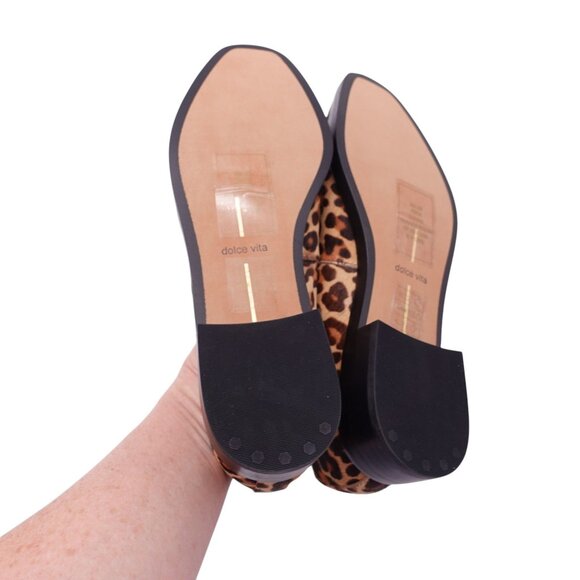 NIB Dolce Vita Gilian Chain Loafers Leopard Print Sz 6.5 Brown Slip On Fur - Picture 4 of 4